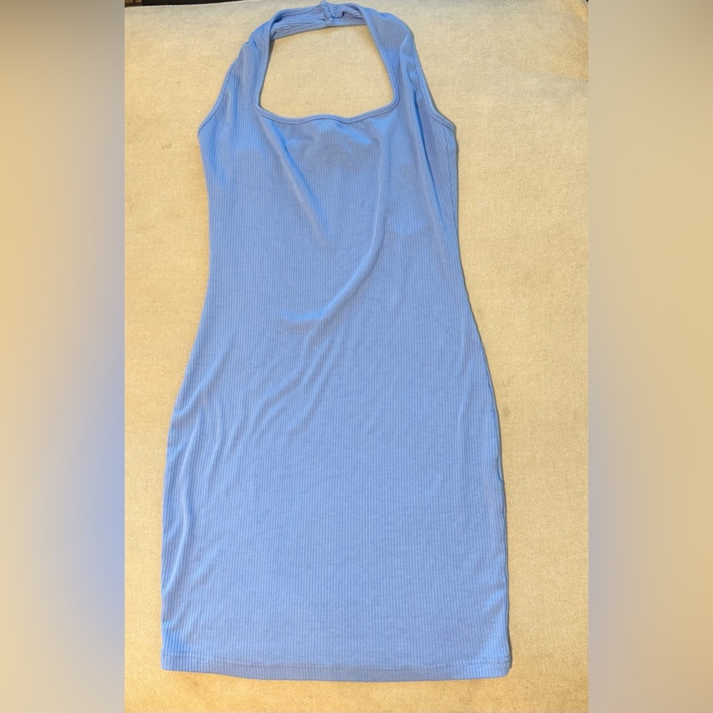 Blue Halter Neck Dress